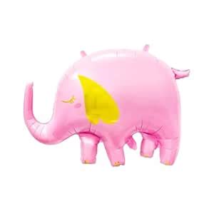 Party Decorz Elephant Foil Balloon | Elephant Pink Jungle Animal 22X33 ...