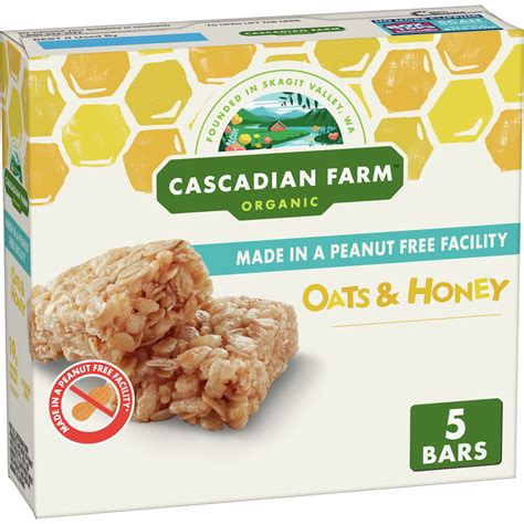 (3 pack) Cascadian Farm Organic Granola Bar, Oats and Honey, 5 Bars, 6 ...