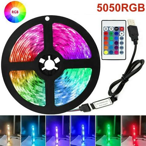 Buy 1-5m 5v Led Strip Lights Usb 5050 Rgb Colour Changing Light Tape ...