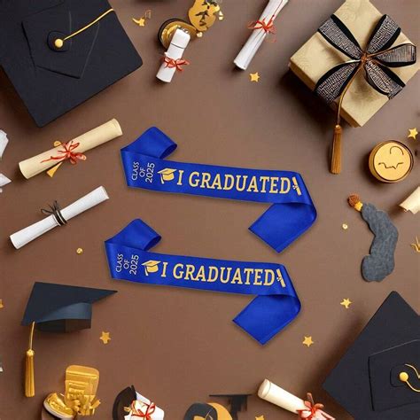 Banda de graduación con letras doradas con brillo, Clase de 2025 para ...