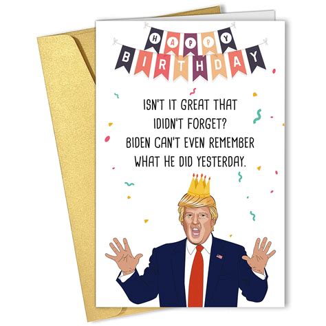 Buy Funny Donald Trump Happy Birthday Card, Hilarious Bday Card for Him ...