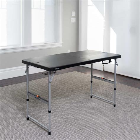 Lifetime Adjustable Fold-In-Half Table 80869 Black 4-Ft Top
