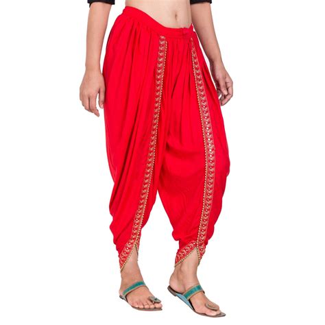 Buy Indian Clothing Asmaani Red color Dhoti Patiala with Embellished ...