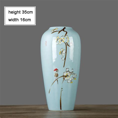 Flattering Pastel Blue Hand Painted Ceramic Vases