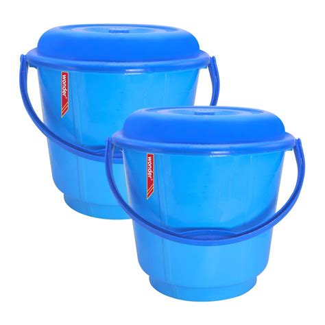Wonder Homeware Bucket with Lid Combo, Set of 2 for Home/Kitchen/Office ...