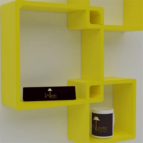 Buy Rafuf Intersecting Floating Wall Shelves with 4 Shelves Online ...