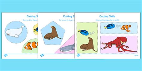 Under the Sea Cutting Activities Sheet - Twinkl Resources