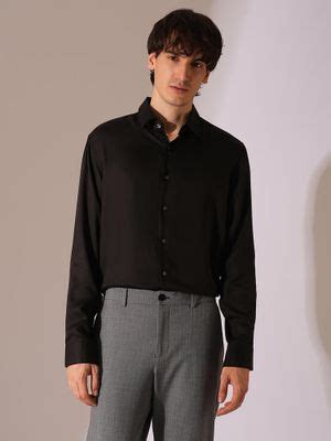 Buy Selected Black Lyocell Satin Relaxed Fit Shirt Online