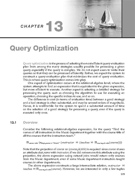 Data Storage and Querying- Query Optimization - C H A P T E R 13 Query ...