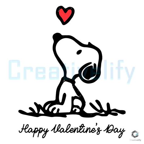Happy Valentine's Day SVG Snoopy Lover File Download - CreativeLify