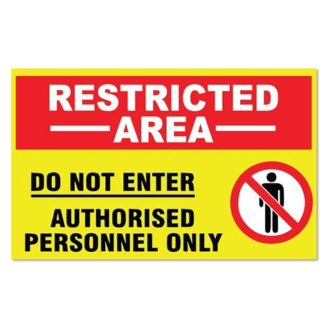 SIGN EVER™ Restricted Area Do Not Enter Authorised Personnel Only 3mm ...