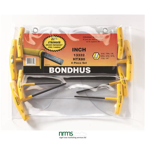 Bondhus T-Handle Hex Set 13332 supplied by NRMS Ltd