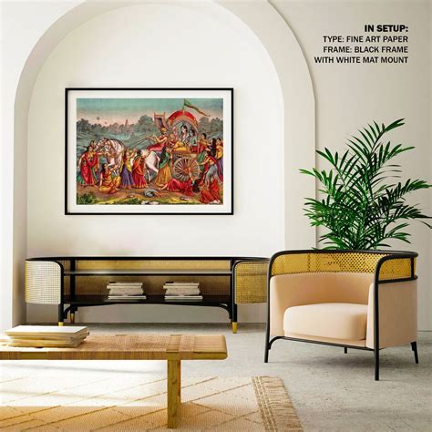 Krishna and Balarama are seated in a chariot Painting & Wall Art Print ...