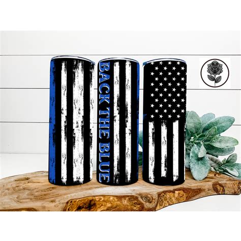 Back the Blue Flag Police Tumbler – The Gray Rose Company