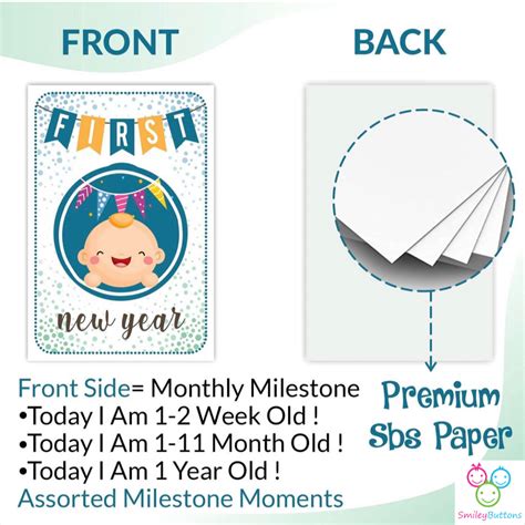 Buy Milestones Monthly Cards For Baby Boy | Smiley Buttons
