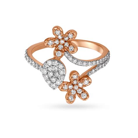 Exquisite Floral Rose Gold Finger Ring
