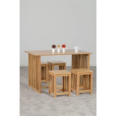 Oak Space Saving Dining Set - Seats 2 - Richmond - Furniture123