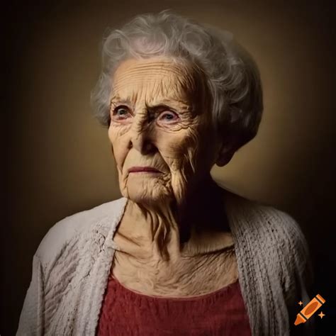 Portrait of an 85-year-old woman on Craiyon