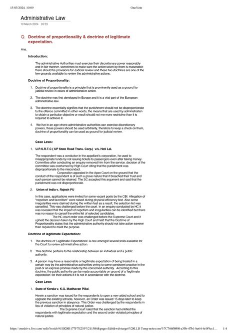 Adminstrartion law my notes - Administrative Law 10 March 2024 05: Q ...