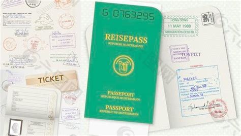 护照模板向量设计元素素材免费下载(图片编号:3742315)-六图网