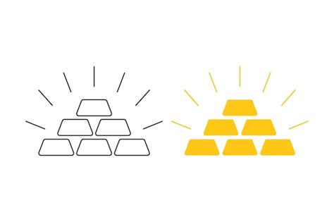 Gold bars simple outline and flat | Free Vector