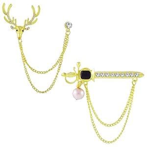 Buy Okos Gold Plated Men'S Jewellery Combo Of 2 Indo Western Reindeer ...