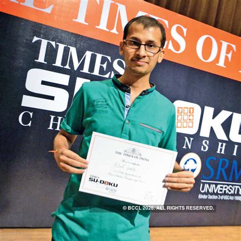 Ritesh Gupta, first runner-up during the Times Su-Doku Championship ...