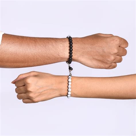Onyx Howlite Bracelet Rakhi Duo Gift Hamper Online - Premium Gift ...