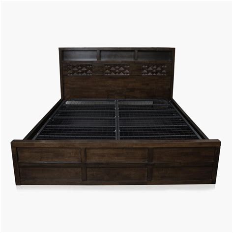 Buy Rio King Bed with Hydraulic Storage - Brown from Home Centre at ...