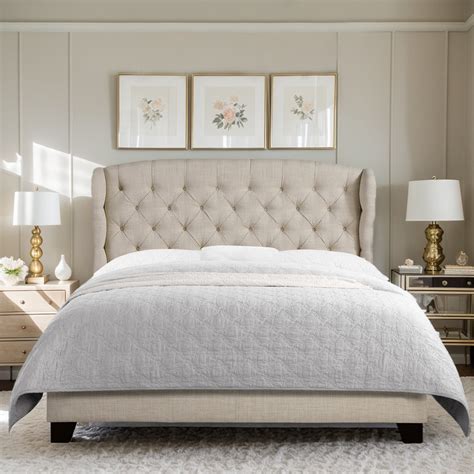 Lark Manor™ Fabric Upholstered Bed,Tufted Headboard Adjustable Height ...