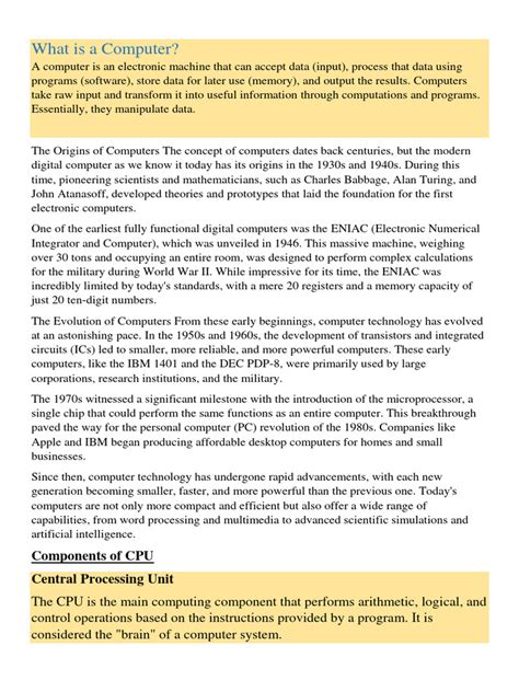 Computer Basics PDF 的图像结果