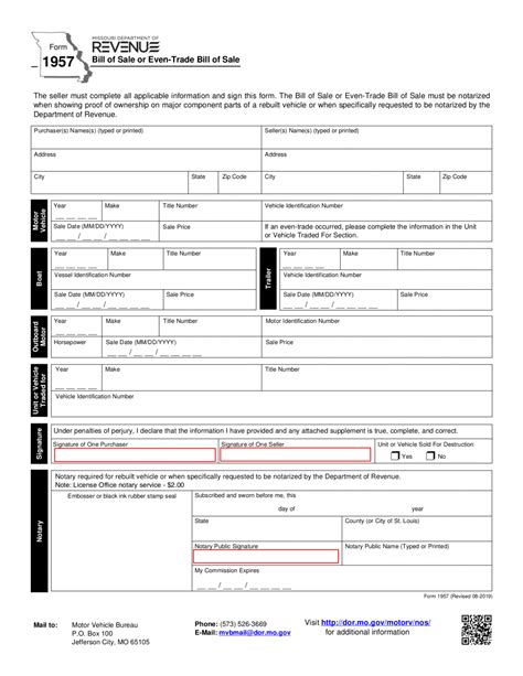Free Missouri Bill of Sale Forms (4) - PDF - eForms
