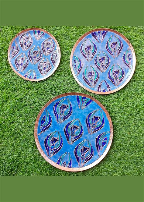 Get Copper Enamel Wall Plate Gardens Of Vishwakarma, Pastels ...