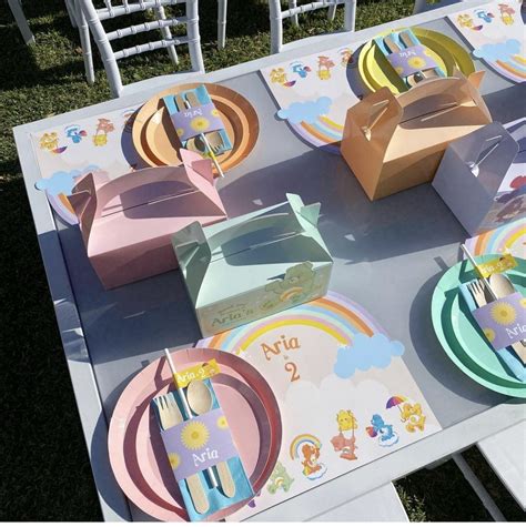 Colorful Care Bears Birthday Party Table