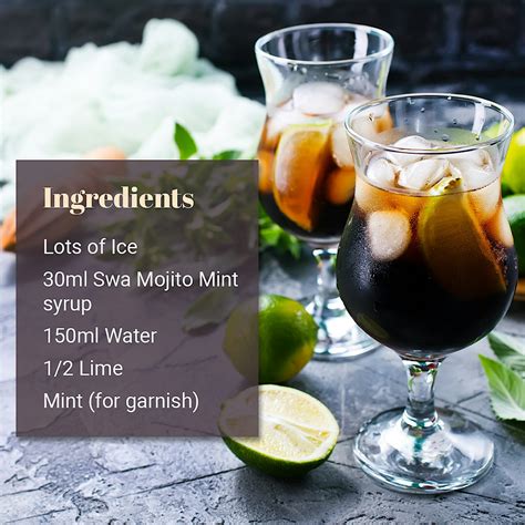 SWA Mojito Mint Syrup – Natural Mocktail & Cocktail Mixer – Drinkswa