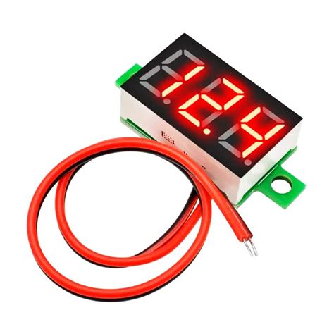 IDUINO DC 2.4-30V 2-Wire Voltmeter 3-Digit LED Display Panel Volt Meter ...