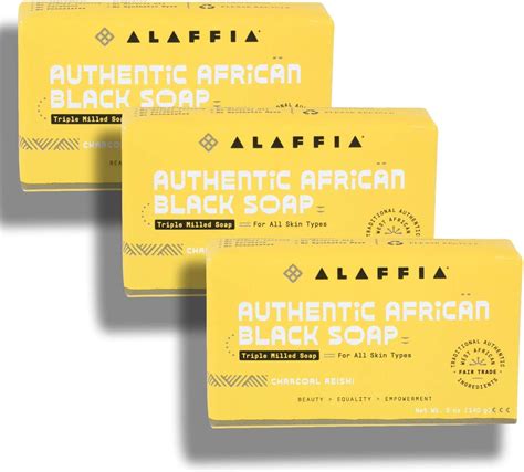 Amazon.com : Alaffia Authentic African Black Soap Bar - Body Soap, Natural Coconut Oil, Shea ...