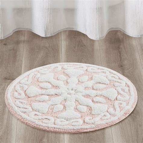 Casablanca Medallion Pink Tufted Cotton Bath Rugs from Madison Park