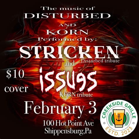 Stricken at the Creekside Grille with guest Issues Korn tribute ...