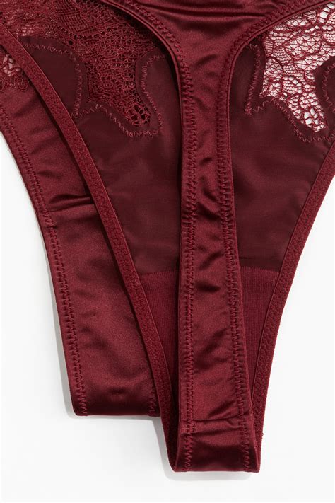 2-pack microfibre tanga thong briefs - Dark red - Ladies | H&M IN