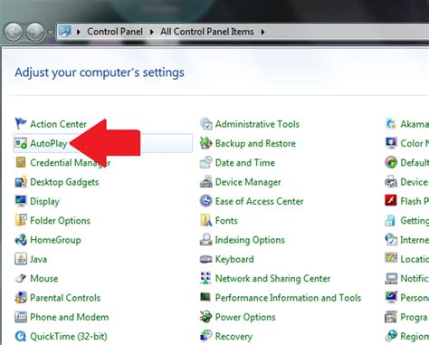 Image result for Control Panel Auto Play