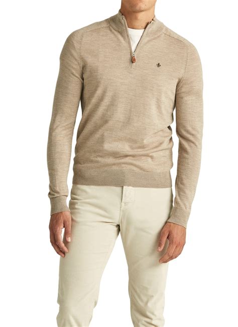 Morris Stockholm Merino John Zip - Khaki | Follestad