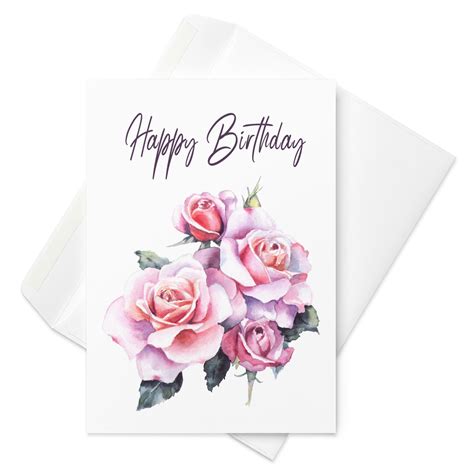 Happy Birthday roses greeting card - Art of greeting cards