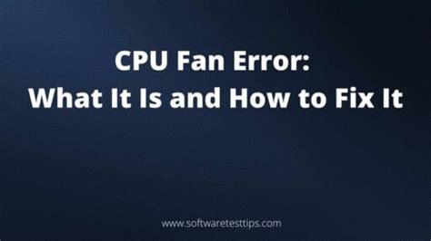 Quick Fix: CPU Fan Error Occurs When Booting Your PC - MiniTool ...