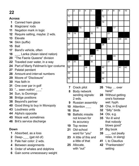 Large Print Printable Crossword Puzzles - Printable Calendar