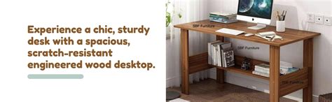 KVS Furniture Engineered Wood Computer Desk with One Tier Shelves ...