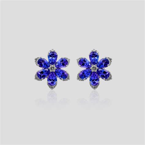 Tanzanite Flower Earrings for Women in Gold – Jewelspire