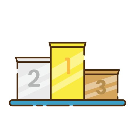 Winner podium icons and symbols associated with winning flat design ...
