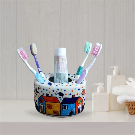 Buy Small Box Garden Hand-Painted Ceramic Toothbrush and Toothpaste ...