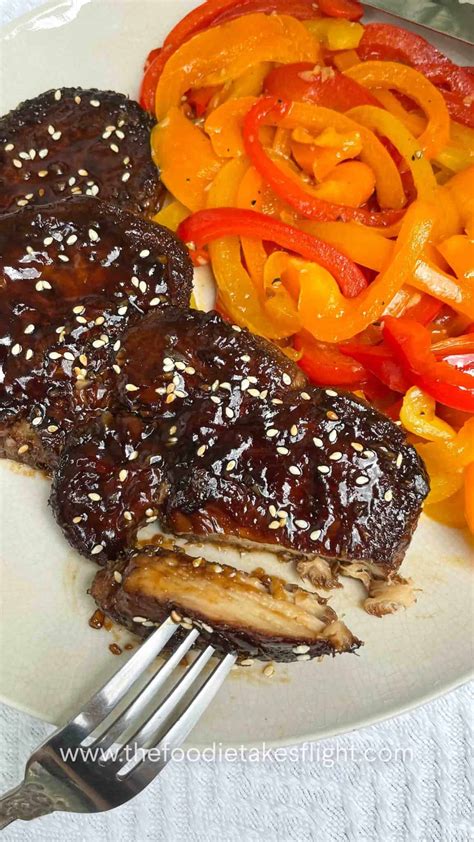 Teriyaki Lion's Mane Mushroom Steaks - The Foodie Takes Flight